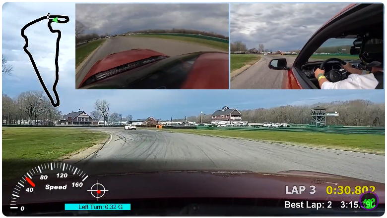 Video footage of driving on a race track