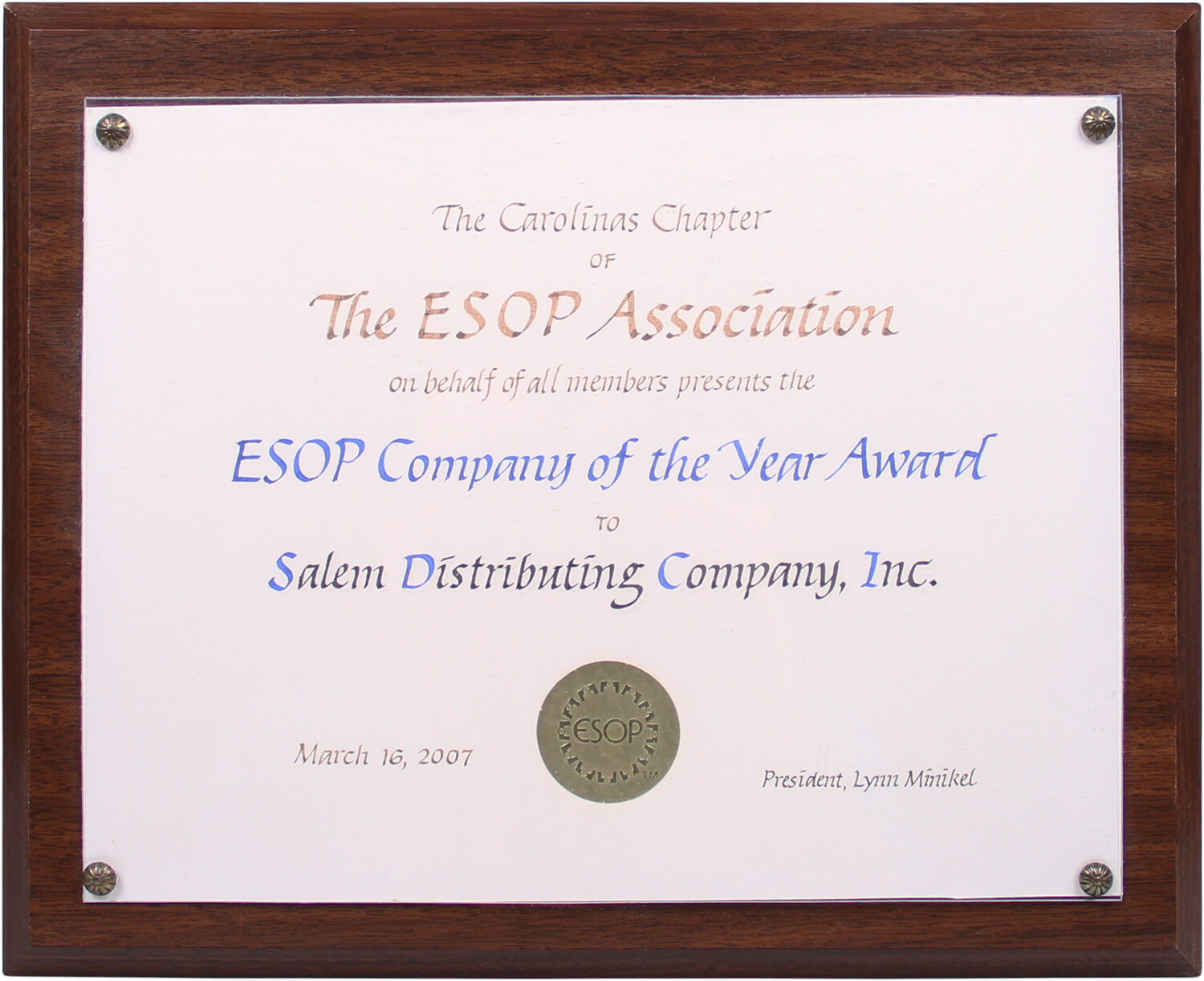ESOP Company of the Year 2007