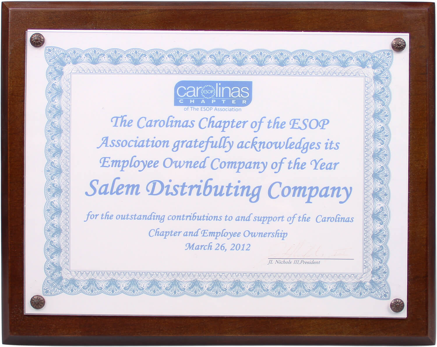 ESOP Company of the Year 2012